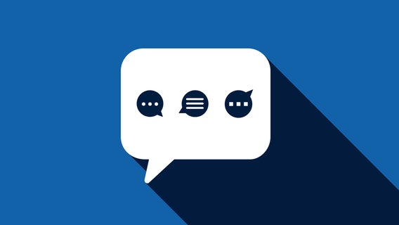 Grafik: Eine Sprechblase mit Icons. © NDR 